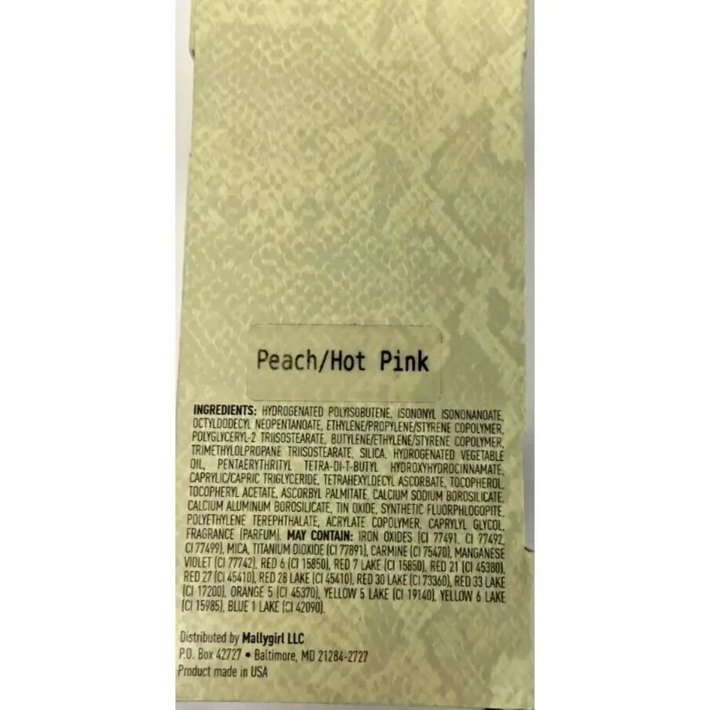 MALLY - NWT High Shine Liquid Lip Balm Duo in Peach & Hot Pink/2 Full-Size Tubes